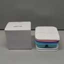 5 Pcs Bento Snack Containers, Reusable 4 Compartment Divided Food Storage Containers, Divided Lunchable Container for School, Work and Travel (5 Color) (White Lids)