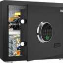 HSDYS Biometric Fingerprint Safe - 1.2 Cubic Feet, Home Safe Box with Digital Keypad, Steel Lock Box for Home, Office and Hotel