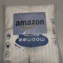 MooMee Striped Sheet Set 100% Washed Cotton Linen Like Textured Breathable Durable Soft Comfy (White Tannish Linen Grey Wide Stripes, Queen)