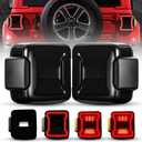 BUNKER INDUST LED Tail Lights Replacement for 2018-2025 Jeep Wrangler JL/4xe Accessories, Rear Tail Lamp Kit Brake Stop Light Turn Signal Light Reverse Back Up Assembly, Smoked