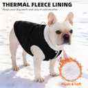 PUPTECK Dog Winter Coat, Warm Fleece Pet Jacket with Harness Built in, Water Resistant Windproof Collar Dog Puffer Vest, Doggy Snowsuits for Medium Small Dogs Cold Weather Apparel Outdoor, Black M