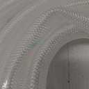 DAVCO 5/8" ID - 25 ft Heavy Duty Braided Clear Plastic Vinyl Tubing with 2 Stainless Clamps, Flexible High Pressure Reinforced PVC Plastic Tube Hose, Non-toxic, BPA Free