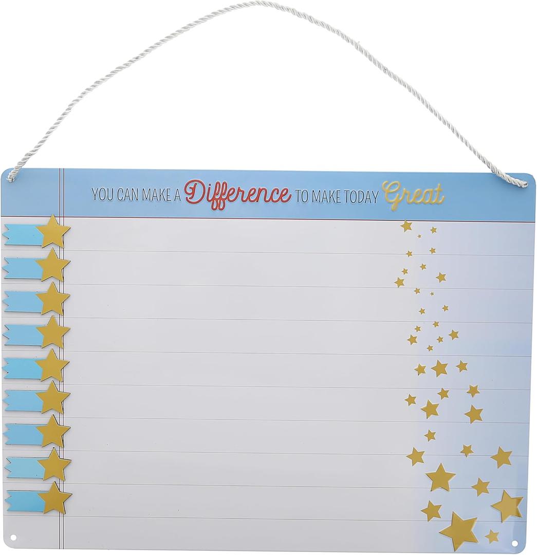 Pavilion Gift Company - Make A Difference - 18 x 13 Hanging Dry Erase Marker Included Magnetic Task Tracking Board Achievement Tracker Reward Attendance Goal Student Responsibility Encouragement Chart