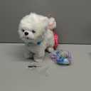 Samoyed Walking Barking Toy Dog Puppy Toy for Girl Licking Doggy with Leash, Electric Talking Singing Tail Wag Plush DIY Pretend Dress Up Interactive Dog Toddler Kid