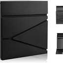 YOOBOX Wall-Mount Mailbox for House Outside, Security Key Drop Box with Lock and Keys, Locking Postbox, Steel Metal Rust-Proof Mail Box, 11.02 x 11.02 x 4.33 Inch, Black, MD021
