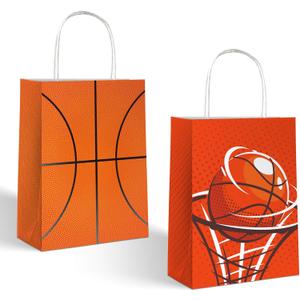 Lesnala 16Pcs Basketball party favor bags with handles Goodie handbag Basketball candy bags for Giving Out Birthday Present and Sports Game Party Theme Small Gifts 2 Types