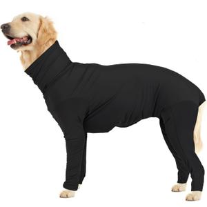 Hamiledyi Dog Onesie Anti-Licking Dog Bodysuit Spay Surgical Recovery Suit for Dogs Pet Cone Alternative After Surgery Full Body Dog Shedding Suit for Female Male Neuter Dogs Claming Pajamas (XL) (Black)