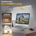 2 Pack Picture Light for Wall, 18in Rechargeable Wall Art Light with Timer and Dimmable, Painting Frame Light with Remote Control Display for Painting, Frame, Portrait, Dartboard (Gold)