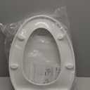 Toilet seat Elongated with Slow Close Hinges, Four Bumpers Never Loosen and Easily Remove, Two Sets of Parts, Plastic, White
