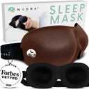 Nidra Contoured Sleep Mask for Side Sleepers  Zero Pressure Fit, Light Blocking Eye Shade for Sleeping & Travel  Brown, Standard Size