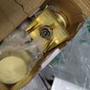 Gold Door Knobs with Lock and Key, Keyed Alike Door Knobs Exterior/Interior, Brushed Gold Entry Door Lock for Front Door, 1 Pack