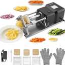 VEVOR Commercial French Fry Cutter, Stainless Steel Vegetable Fruit Chopper with 3 Replacement Blades 1/2-Inch 3/8-Inch 1/4-Inch, Electric Potato Slicer Dicer for Restaurants & Home Kitchen