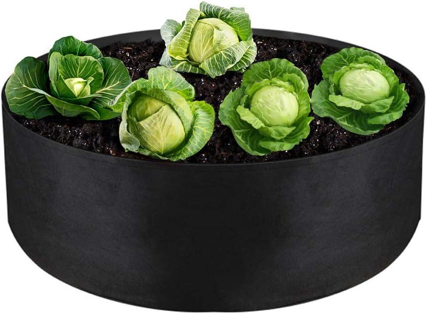 15 Gallon Large Grow Bag, Heavy Duty Fabric Round Raised Garden Bed Planter Pots for Planting Herb Flower Vegetable Potato Plants (24" D x 8" H, Black)