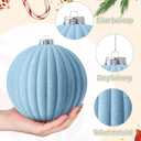 Syhood 8 Pcs 6 Inch Velvet Christmas Balls Large Velvet Ornaments Balls Xmas Tree Decorations Hanging Flocked Ornaments for Christmas Tree Home Garland Holiday Party Decor (Dusty Blue)