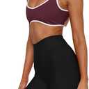 LASLULU Sexy Sports Bras for Women V Neck Sleeveless Padded Bra Workout Yoga Crop Top (XL)