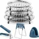 Stainless Steel Steamer for Cooking Multipurpose Steaming Rack Stand for Stock Pot, Pressure Cooker & Canning - Ideal for Tamales, Vegetables, Baking & Daily Cooking Needs
