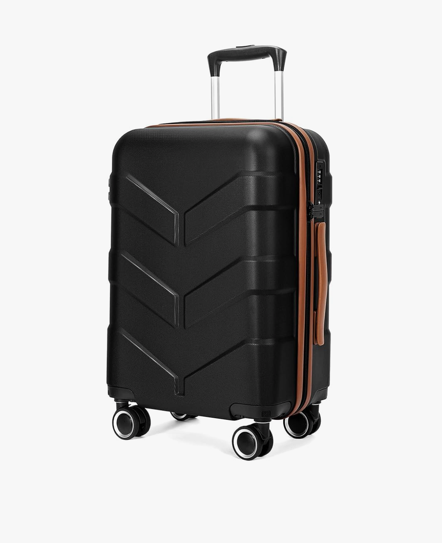Hardside Carry On Luggage 22x14x9 Airline Approved with Spinner Wheels, 20-inch Carry-On Suitcase for Men & Women, Black
