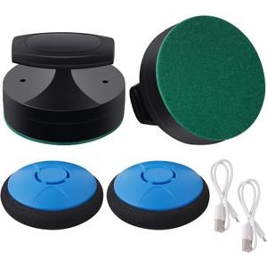 Air Hockey Pushers and Air Hockey Pucks, Indoor Games Goal Handles Paddles Replacement Accessories Set for Game Tables Equipment (Rechargeable Black-Blue)