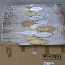 Acocifi Beige Neutral Canvas Wall Art Living Room, Abstract Leaf Gold Textured Painting, Modern Minimalist Picture Artwork Framed for Bedroom Dining Room Office Home Extra Large Decor 58"x29"