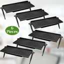 Hoteam 6 Pieces TV Top Screen Shelf Adjustable Monitor Top Shelf Plastic TV Video Game Storage Game Console Black Router Stand Audio Video Shelving for Media Boxes Router(11.8 x 4.5 inch)