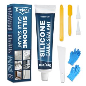Clear Silicone Caulk Waterproof Silicone Sealant Caulk Stronger Adhesion for Kitchen and Bathroom, Window, Door 3.38 fl oz