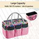 Watpot Marker Storage Bag Art Supply Organizer Case for Pen Coloring Craft Pink