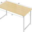 Huuger Computer Desk, 48 Inch Office Desk, Gaming Desk with Storage, Writing Desk Work Desk for Home Office, Study, Modern Simple Desk, Large Legroom, Metal Frame, Maple