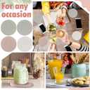 Photect Diatomaceous Earth Coasters Set with Holder Absorbent Stone Drink Coasters Instant Drying Tray for Tabletop Protection Home Decoration Housewarming Gift(Mint,8 Pcs)
