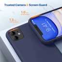 Miracase Designed for iPhone 11 Phone Case, with Screen Protector, Liquid Silicone Gel Rubber Full Body Drop Protection Shockproof Cover Phone Case for iPhone 11 6.1 inch, Dark Blue
