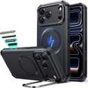 ESR for iPhone 17 Pro Max Case with Stash Stand, 7X Military-Grade Drop Protection with Camera Control, Shock-Absorbing Phone Rugged Cover, Compatible with MagSafe Accessories, Cyber Series, Black