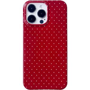 Vintage Red Polka Dot Phone Case for iPhone 16 Pro Max,Cute Retro Chic Trendy Boho Pattern Slim Soft Protective Girls Women Cover(Red White,i16ProMax 6.9in)