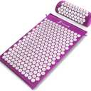 ProsourceFit Acupressure Mat and Pillow Set for Back/Neck Pain Relief and Muscle Relaxation (Large, Purpule/White)