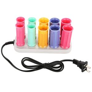 Ymiko Hot Rollers, Instant Heat Compact Hot Rollers for Medium Hair, Professional Electric Heated Roller Curling Roll Hair Tube, Hair Styling Tool, Includes 10 Piece Rollers and 5 Clips, Multicolor
