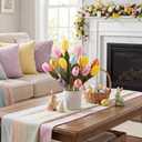 2 x Canlierr Easter Decoration Artificial Easter Tulip and Egg in Pot 12" Tall Potted Spring Tulip Flower Decor for Table Centerpiece Mantel Party Gift(Classic) (Pastel)
