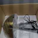 21-inch Tall Metal Table Lamp, Mid Century Side Table Lamp with Retro Gold Dome Shade, 2-Light Black Tripod Desk Lamp for Living Room Bedroom Office Study Room (E26 Base)