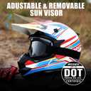 Kids Dirt Bike Helmets Youth ATV Helmet, Kids Motocross Helmet DOT Approved XL