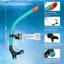 Swimmer's Snorkel for Lap Swimming, Adult Snorkeling Gear Swim Training, Center-Mount Silicone Mouthpiece One-Way Purge Valve in Pool and Open Water