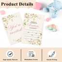 Floral Baptism Invitations With Envelopes, Baptism Baptismal Invitation Cards For Daughter Girls, 25 Invites With 25 Envelopes, Religious Supplies Decorations -005