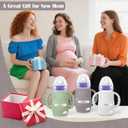 BUSOHA 3 Pack Silicone Sleeves for Lansinoh NaturalWave Baby Bottles - Baby Bottles Sleeves for Lansinoh Bottles Baby Anti-Colic Bottles Holder with Handle Silicone Protector,8 oz