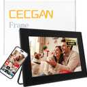 10.6 Inch Digital Photo Frame, 64GB Memory, 1920x1280 Resolution, Touch Screen, Frameo App for Instant Photo & Video Sharing, WiFi 6 Connection, Upload via SD Card & USB, Auto Rotate, Black Color