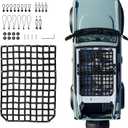 Roof Hammock Compatible with 2021 2022 2023 2024 2025 Ford Bronco 6th Gen. 4 Door Mesh Cargo Net Roof Bimini Top Hammock Exterior Decoration Accessories Hard Top Webbing Soft Top Netting Black