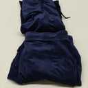 ANOTHER CHOICE Velour Tracksuit Women 2 Piece Zip-Up Velvet Sweatsuits Hooded Soft Jogging Set (Large, Navy)