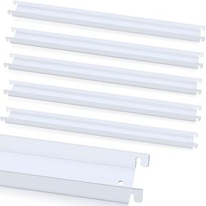 Patelai 6 Pcs Lateral Front to Back File Bar Rails Hanging File Cabinet Rails Stainless Steel Drawer Inserts for Sides Letter Size Folders Office Home, White 15.76 Inches Long