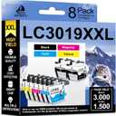 DOUBLE D LC3019 XXL Compatible Replacement for Brother LC3019 LC3019XXL Ink Cartridges Super High Yield for Brother MFC-J6930DW MFC-J6530DW MFC-J5330DW MFC-J6730DW (2BK,2C,2M,2Y) 2 Pack of 8