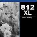 812XL Black Ink Cartridges Remanufactured for epson 812xl Ink cartridges Combo Pack Work with Work for WF-7840 WF-7820 WF-7310 EC-C7000 Printers(2 Black)