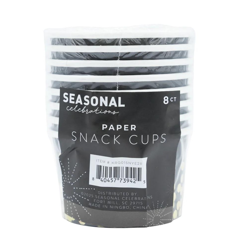 Seasonal Celebrations New Years Eve Paper Snack Cups Multipack, 8 pcs