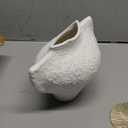 White Ceramic Vase, Modern Farmhouse Style for Table, Kitchen, Bookshelf, Entryway, Counter, Vanity Decor, Stone Textured Small Artistic Handmade Vase for Pampas Grass, Flowers