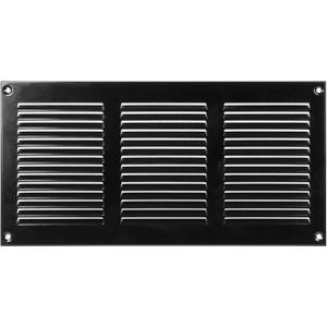Repa Market Black Air Vent Cover 12" x 6" Inch (Outer Dimensions) - Steel Return Air Grilles - for Ceiling and Sidewall - HVAC - with Protection Screen (11.81'' x 5.90'' Inch)