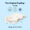 PupRug Orthopedic Dog Bed for Large Dogs with Fluffy Soft Faux Fur and Memory Foam for Joint Pain Relief, Machine Washable and Waterproof Couch Bed, White with Brown Accents, Large/Extra Large