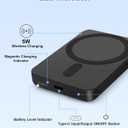 Miady Mini MagSafe-Compatible Portable Charger, 5000mAh 5W Compact Magnetic Power Bank for iPhone 16/15/14/13/12, 12W USB-C Charging Battery Pack